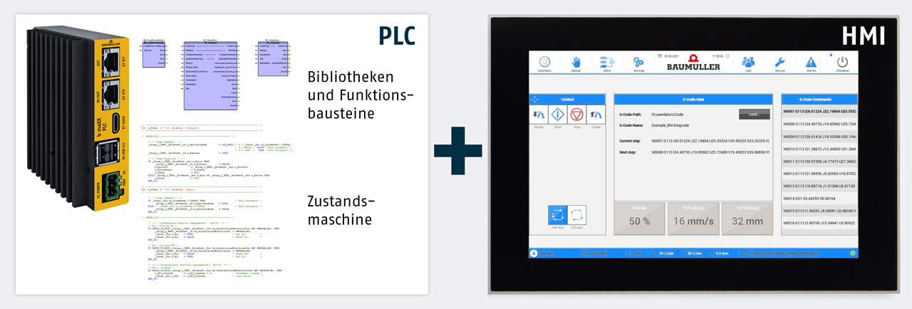 Beispiel Druckmarkenregelung – im Template sind beispielsweise Motion-Bibliotheken und Vorlagen für die Visualisierung enthalten