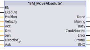 BM_MoveAbsolute – Darstellung in FBD