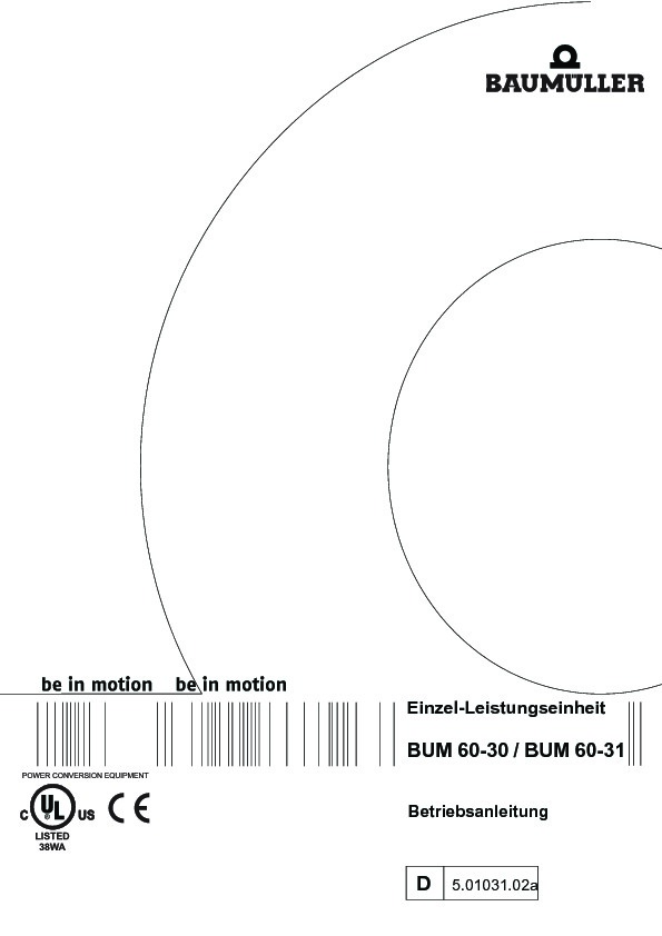 Immagine di copertina Technical documentation BUM 60-30/60-31 Betriebsanleitung