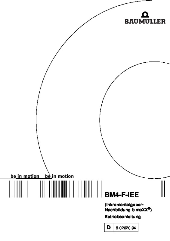 Immagine di copertina Technical documentation Inkrementalgeber-Nachbildung BM4-F-IEE-XX Betriebsanleitung