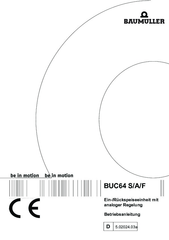 Immagine di copertina Technical documentation BUC 64 S/A/F Betriebsanleitung