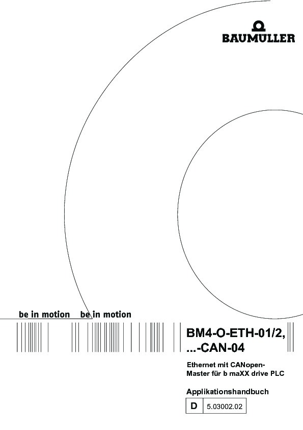 Immagine di copertina Technical documentation Ethernet mit CANopen Master BM4-O-ETH-01/2,-CAN-04 für b maXX PLC Applikationshandbuch
