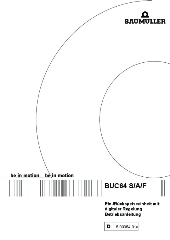 Immagine di copertina Technical documentation BUC 64 S/A/F mit digitaler Regelung Betriebsanleitung