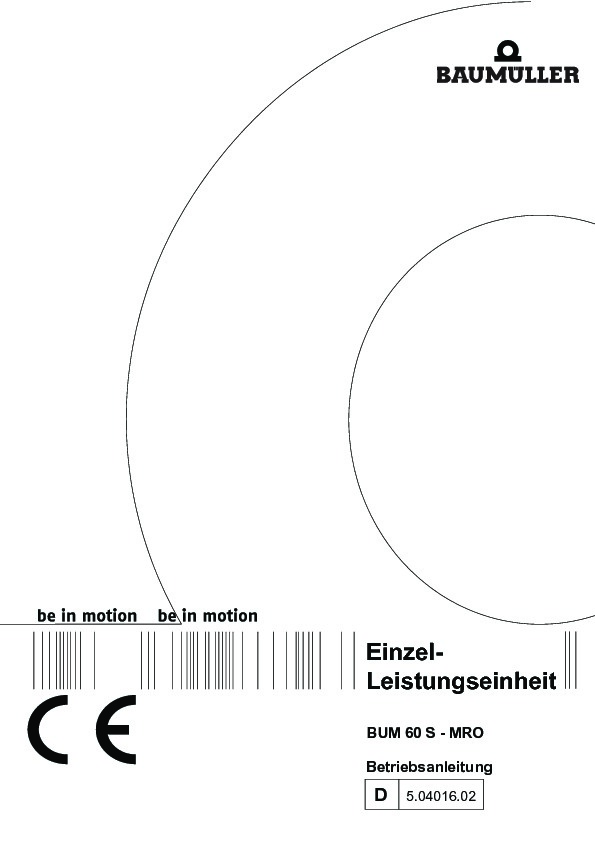Immagine di copertina Technical documentation BUM 60 S-MRO Betriebsanleitung