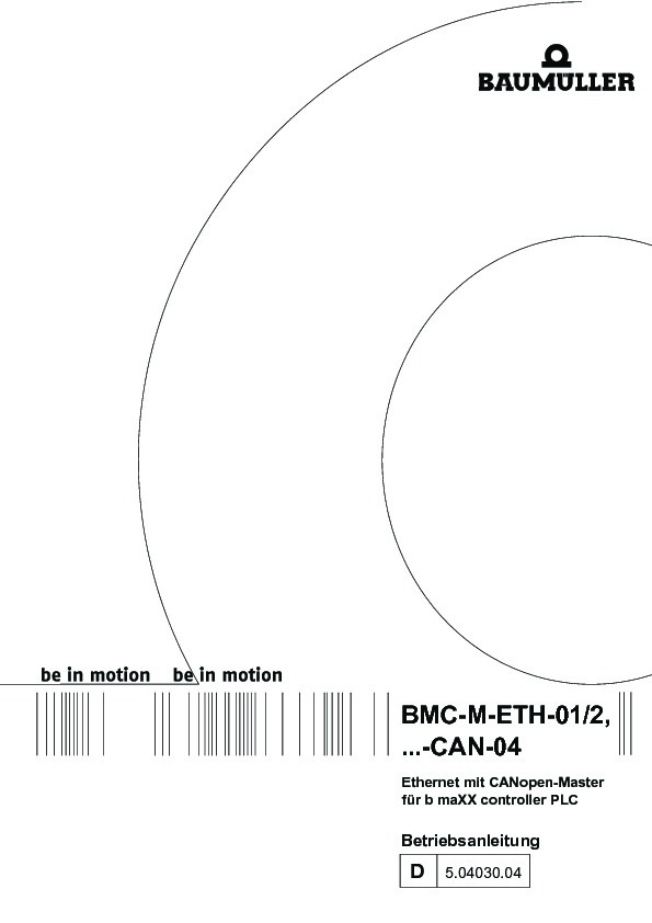 Immagine di copertina Technical documentation Ethernet mit CANopen-Master für b maXX controller PLC Betriebsanleitung
