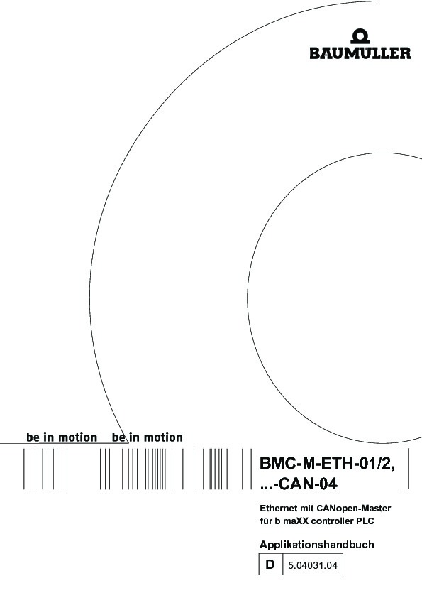 Immagine di copertina Technical documentation Ethernet mit CANopen-Master für b maXX controller PLC Applikationshandbuch