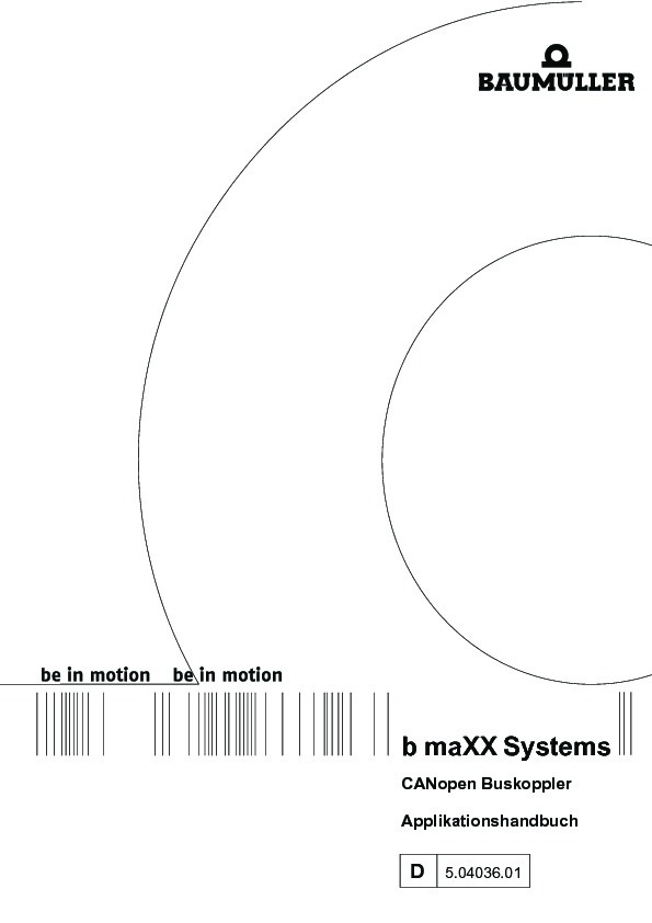 Immagine di copertina Technical documentation CANopen Buskoppler Applikationshandbuch