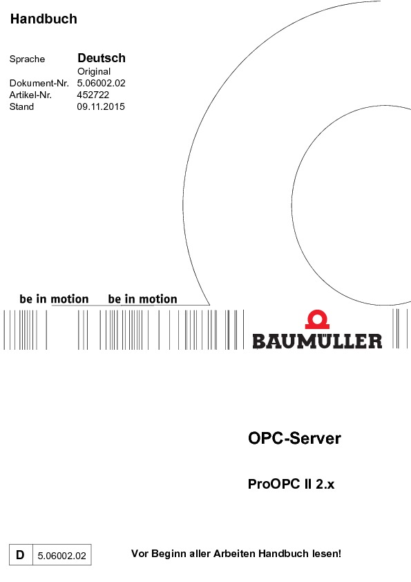 Immagine di copertina Technical documentation Handbuch OPC Server Pro OPC II 2.x