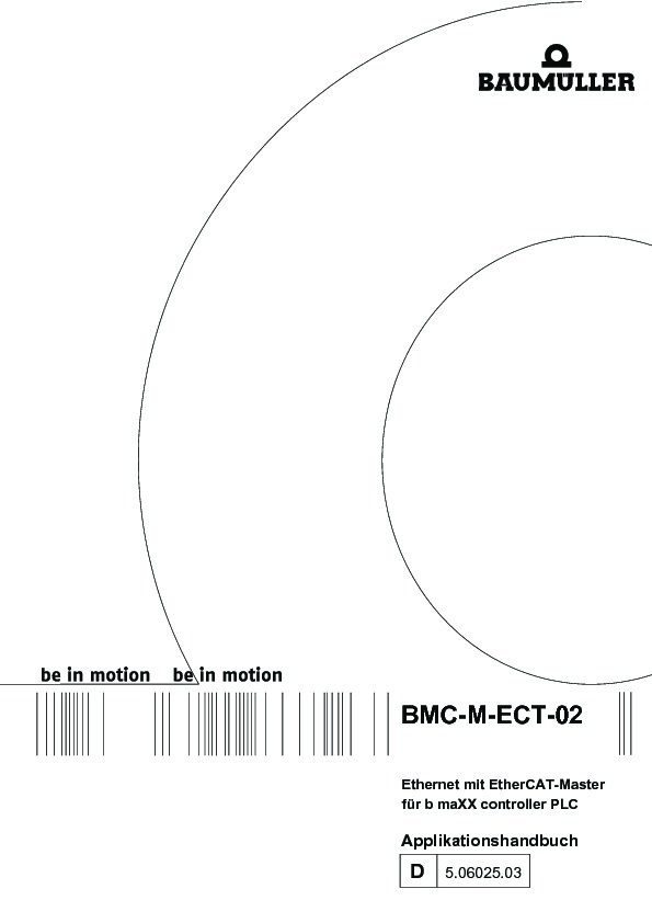 Immagine di copertina Technical documentation Ethernet mit EtherCAT-Master für b maXX controller PLC Applikationshandbuch