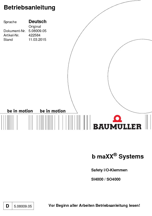 Immagine di copertina Technical documentation Safety I/O-Klemmen Betriebsanleitung