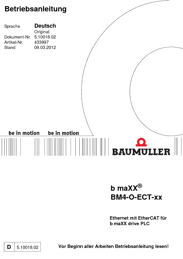Immagine di copertina Technical documentation Ethernet mit EtherCAT für b maXX PLC Betriebsanleitung