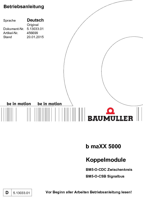 Immagine di copertina Technical documentation Koppelmodule für b maXX 3000/4000/5000 Betriebsanleitung
