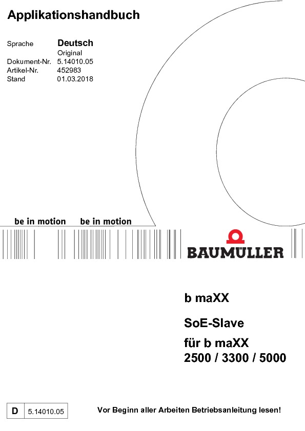 Immagine di copertina Technical documentation SoE-Slave für b maXX 2500/3000/5000/6000 Applikationshandbuch