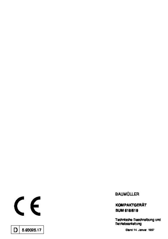 Immagine di copertina Technical documentation BUM 618/619 Betriebsanleitung