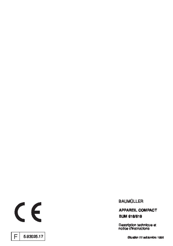 Immagine di copertina Technical documentation BUM 618/619 Mode d'emploi