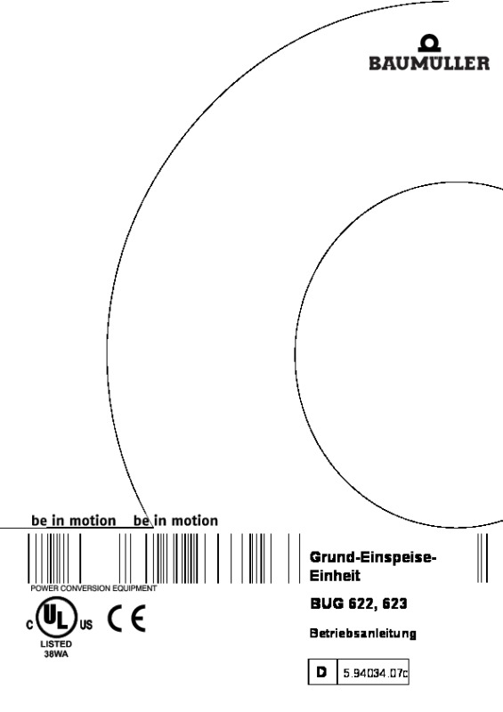 Immagine di copertina Technical documentation BUG 622, 623 (CE+UL) Betriebsanleitung