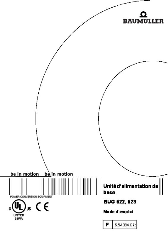 Immagine di copertina Technical documentation BUG 622, 623 (CE+UL) Mode d'emploi