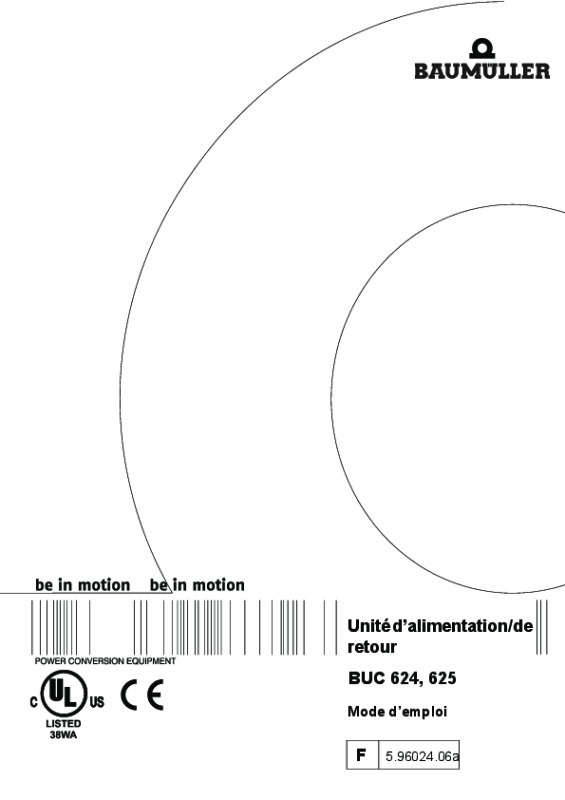Immagine di copertina Technical documentation BUC 624, 625 (CE+UL) Mode d'emploi