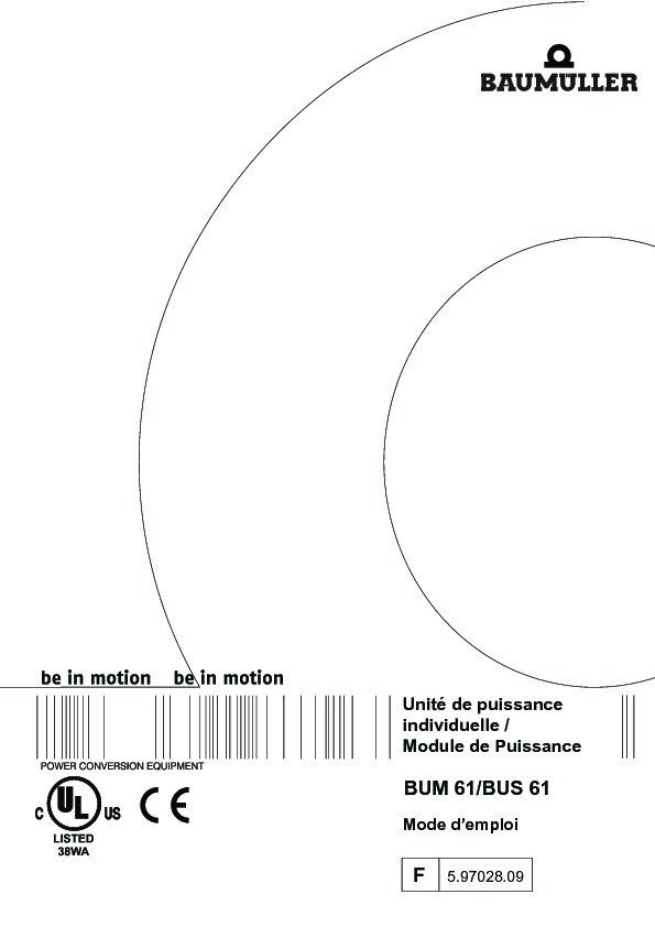 Immagine di copertina Technical documentation BUM/BUS 61 Mode d'emploi