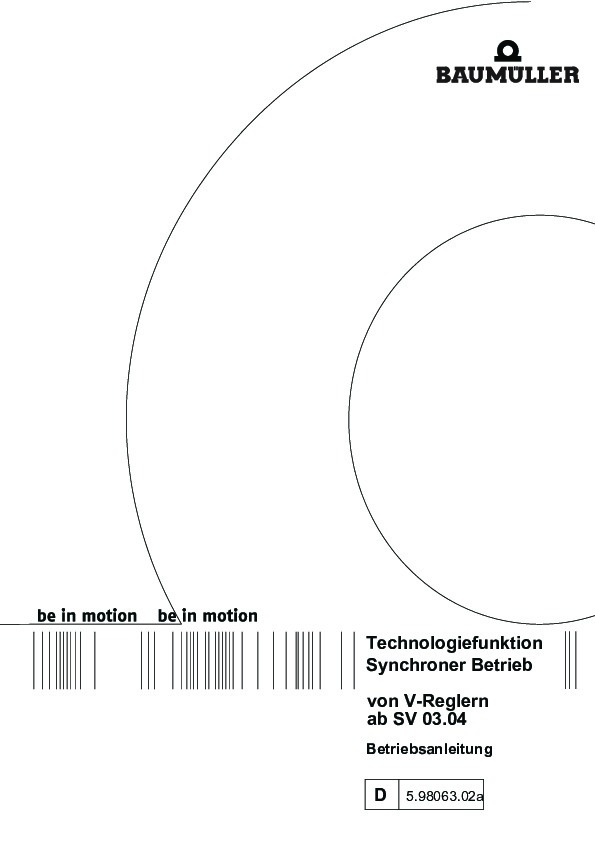 Immagine di copertina Technical documentation Optionsmodul Synchroner Betrieb