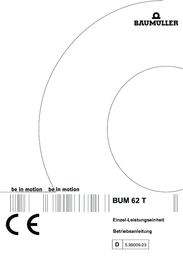 Immagine di copertina Technical documentation BUM 62 T Betriebsanleitung
