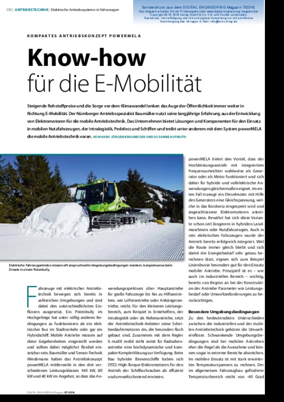 Immagine di copertina Publication Know-how für die E-Mobilität - powerMELA