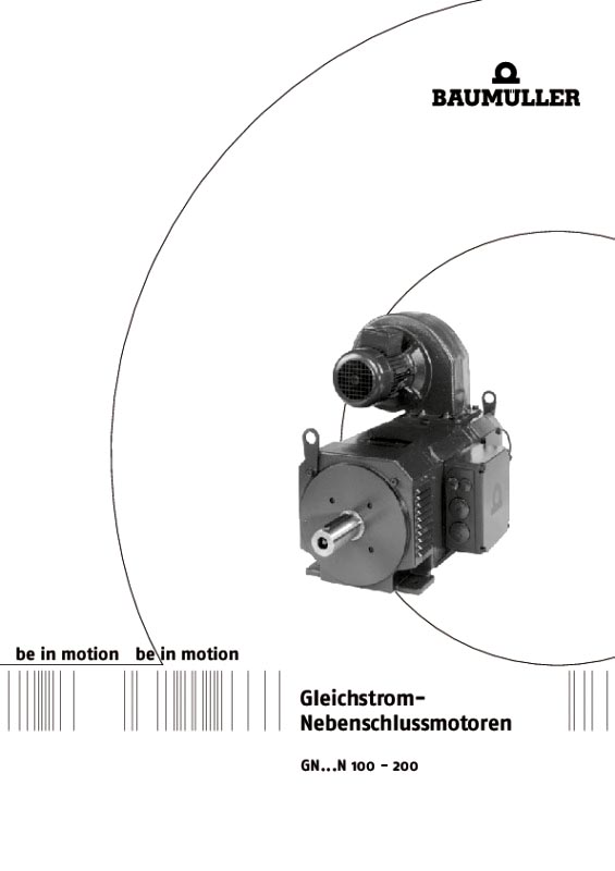 Immagine di copertina Technical documentation GN..N 100-200 Gleichstrom-Nebenschlussmotoren