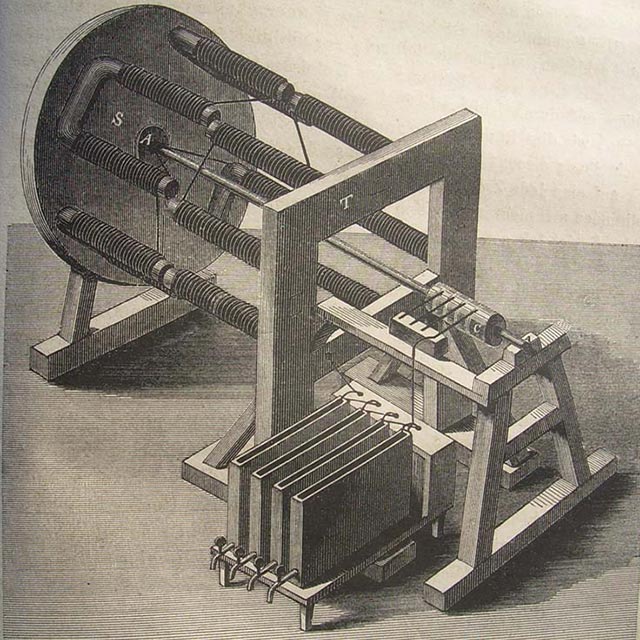 Abbildung erster Elektromotor von Jacobi